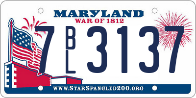 MD license plate 7BL3137
