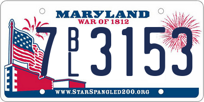 MD license plate 7BL3153