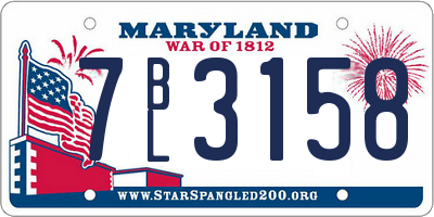 MD license plate 7BL3158