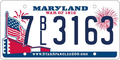 MD license plate 7BL3163