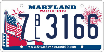 MD license plate 7BL3166