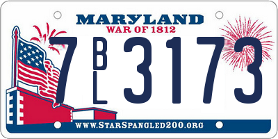 MD license plate 7BL3173