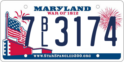 MD license plate 7BL3174