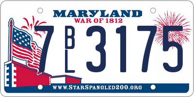 MD license plate 7BL3175