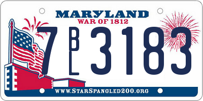 MD license plate 7BL3183