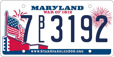 MD license plate 7BL3192