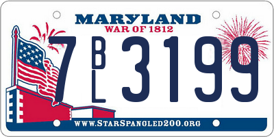MD license plate 7BL3199