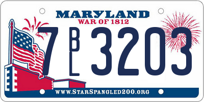 MD license plate 7BL3203