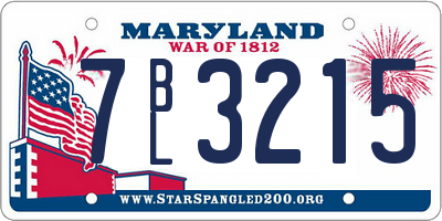 MD license plate 7BL3215
