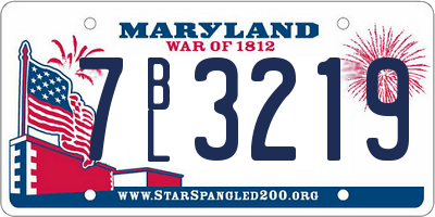 MD license plate 7BL3219