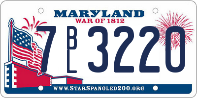 MD license plate 7BL3220
