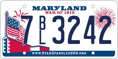 MD license plate 7BL3242