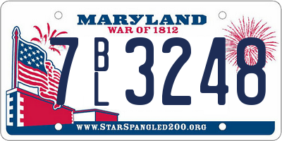 MD license plate 7BL3248
