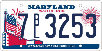 MD license plate 7BL3253