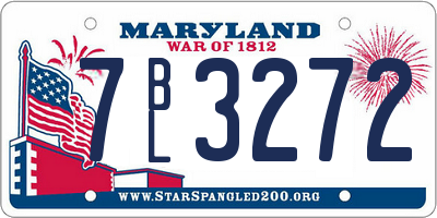 MD license plate 7BL3272
