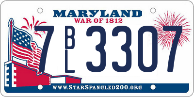 MD license plate 7BL3307