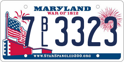 MD license plate 7BL3323