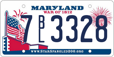 MD license plate 7BL3328