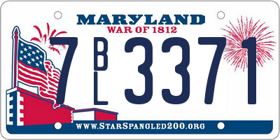 MD license plate 7BL3371