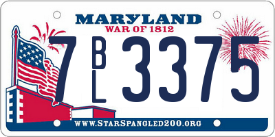 MD license plate 7BL3375