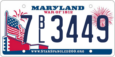 MD license plate 7BL3449