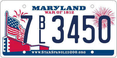 MD license plate 7BL3450