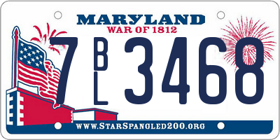 MD license plate 7BL3468