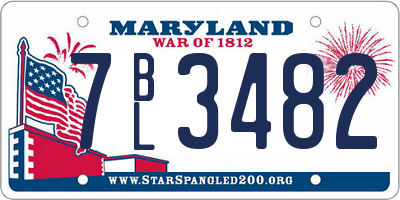 MD license plate 7BL3482