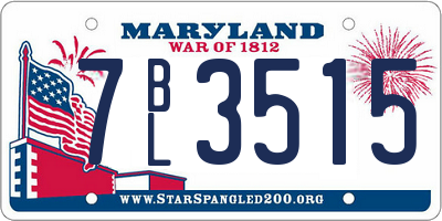 MD license plate 7BL3515