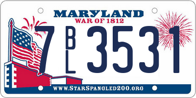 MD license plate 7BL3531
