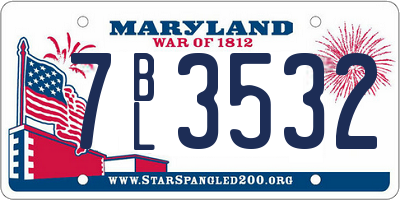 MD license plate 7BL3532