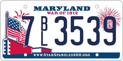 MD license plate 7BL3539