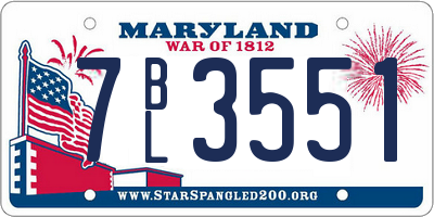 MD license plate 7BL3551