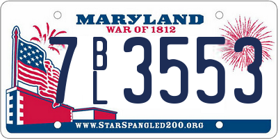 MD license plate 7BL3553