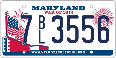 MD license plate 7BL3556