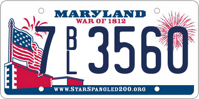 MD license plate 7BL3560