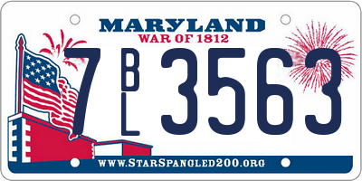 MD license plate 7BL3563