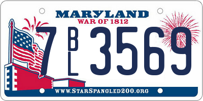MD license plate 7BL3569