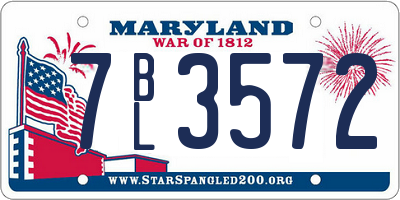 MD license plate 7BL3572