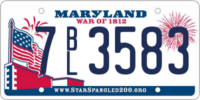 MD license plate 7BL3583