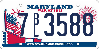 MD license plate 7BL3588