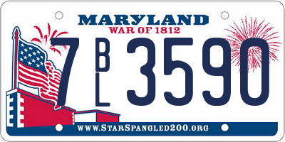 MD license plate 7BL3590