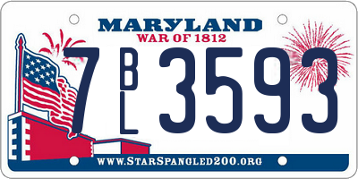 MD license plate 7BL3593