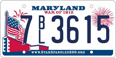 MD license plate 7BL3615