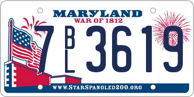 MD license plate 7BL3619