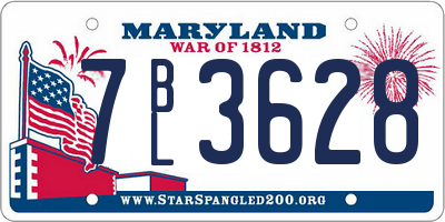 MD license plate 7BL3628