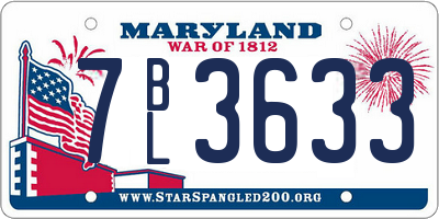 MD license plate 7BL3633