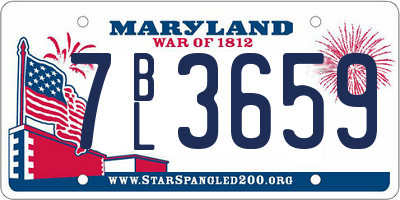 MD license plate 7BL3659