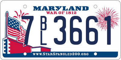 MD license plate 7BL3661