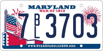 MD license plate 7BL3703